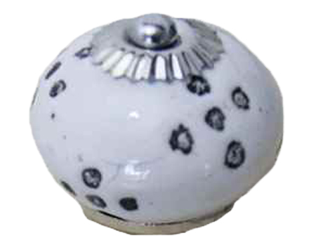 Cottingham Polka Dot Cupboard Knob (38mm), White Ceramic - 01.086D.CL.38