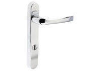Mila ProSecure Lever/Lever Door Handles, 220mm Backplate - 92mm C/C Euro Lock, Polished Chrome Finish - 050121 (sold in pairs)