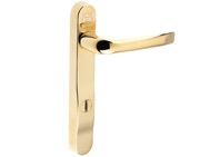 Mila ProSecure Lever/Lever Door Handles, 220mm Backplate - 92mm C/C Euro Lock, Polished Gold (PVD) Finish - 050124 (sold in pairs)