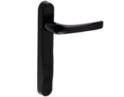 Mila ProSecure Lever/Lever Door Handles, 220mm Backplate - 92mm C/C Euro Lock, Black Finish - 050127 (sold in pairs)