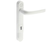 Mila ProSecure Lever/Lever Door Handles, 220mm Backplate - 92mm C/C Euro Lock, White Finish - 050128 (sold in pairs)
