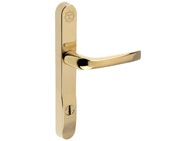 Mila ProSecure Lever/Lever Door Handles, 240mm Backplate - 92mm C/C Euro Lock, Polished Gold (PVD) Finish - 050204 (sold in pairs)