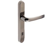 Mila ProSecure Lever/Lever Door Handles, 240mm Backplate - 92mm C/C Euro Lock, Smokey Chrome Finish - 050205N (sold in pairs)