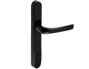 Mila ProSecure Lever/Lever Door Handles, 240mm Backplate - 92mm C/C Euro Lock, Black Finish - 050207 (sold in pairs)