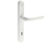 Mila ProSecure Lever/Lever Door Handles, 240mm Backplate - 92mm C/C Euro Lock, White Finish - 050208 (sold in pairs)