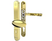 Mila ProSecure Lever/Pad Door Handles, 240mm Backplate - 92mm/62mm C/C Euro Lock, Polished Gold (PVD) - 050234 (sold in pairs)