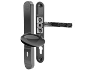 Mila ProSecure Lever/Pad Door Handles, 240mm Backplate - 92mm/62mm C/C Euro Lock, Smokey Chrome Finish - 050235 (sold in pairs)