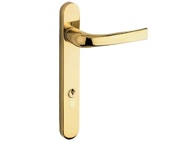 Mila ProLinea Lever/Lever Door Handles, 220mm Backplate - 92mm C/C Euro Lock, Polished Gold (PVD) Finish - 050304 (sold in pairs)