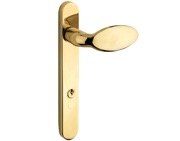 Mila ProLinea Lever/Pad Door Handles, 220mm Backplate - 92mm C/C Euro Lock, Polished Gold (PVD) Finish - 050314 (sold in pairs)