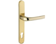 Mila ProLinea Lever/Lever Door Handles, 240mm Backplate - 92mm C/C Euro Lock, Polished Gold (PVD) Finish - 050424 (sold in pairs)
