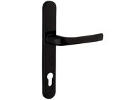 Mila ProLinea Lever/Lever Door Handles, 240mm Backplate - 92mm C/C Euro Lock, Black Finish - 050427 (sold in pairs)