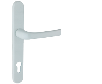 Mila ProLinea Lever/Lever Door Handles, 240mm Backplate - 92mm C/C Euro Lock, White Finish - 050428 (sold in pairs) 