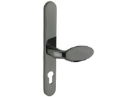 Mila ProLinea Lever/Pad Door Handles, 240mm Backplate - 92mm C/C Euro Lock, Smokey Chrome Finish - 050435 (sold in pairs)