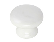 Hafele Iris Ceramic Cupboard Knob (38mm Diameter), White Porcelain - 130.17.700