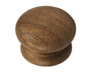 Hafele Victorian Cross Grain Wood Cupboard Knob (54mm Diameter), Antique Stained & Lacquered Oak - 195.64.410