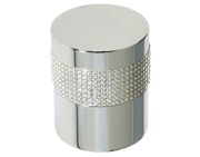 Frelan Hardware Cylindrical Mortice Door Knob, Polished Chrome With Swarovski Crystal On A Silver Band - 2012PC-SILVER