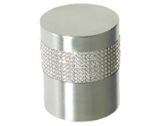 Frelan Hardware Cylindrical Mortice Door Knob, Satin Chrome With Swarovski Crystal On A Silver Band - 2012SC-SILVER