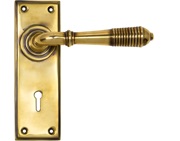 From The Anvil Reeded Door Handles, Aged Brass - 33083 (sold in pairs)
