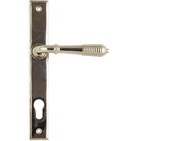 From The Anvil Reeded Slimline Lever Espagnolette, Sprung Door Handles, Polished Nickel - 33316 (sold in pairs)