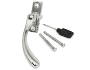 From The Anvil Left Or Right Handed Slim Peardrop Locking Espagnolette Window Fastener, Polished Chrome - 33337