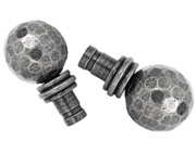 From The Anvil Beaten Ball Curtain Finial, Pewter - 33397 (Sold in pairs)