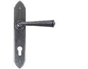 From The Anvil Gothic Espagnolette Door Handles (92mm C/C), Pewter - 33604 (sold in pairs)