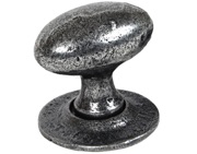From The Anvil Oval Mortice/Rim Knob Set, Pewter - 33644 (sold in pairs)