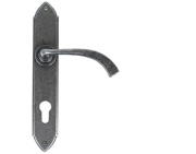 From The Anvil Gothic Curved Espagnolette Door Handles (92mm C/C), Pewter - 33765 (sold in pairs)