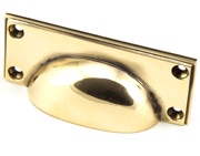 From The Anvil Art Deco Drawer Pull (84mm C/C), Aged Brass - 45400