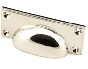From The Anvil Art Deco Drawer Pull (84mm C/C), Polished Nickel - 45401
