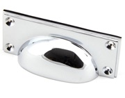 From The Anvil Art Deco Drawer Pull (84mm C/C), Polished Chrome - 45402