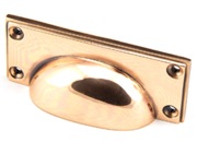 From The Anvil Art Deco Drawer Pull (84mm C/C), Polished Bronze - 45404