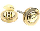 From The Anvil Round Plain Bathroom Thumbturn, Aged Brass - 45731