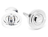 From The Anvil Round Art Deco Bathroom Thumbturn, Polished Chrome - 45736