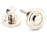 From The Anvil Round Art Deco Bathroom Thumbturn, Polished NIckel - 45740