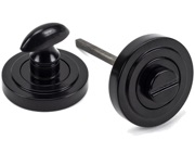 From The Anvil Round Art Deco Bathroom Thumbturn, Black - 45744