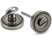 From The Anvil Round Art Deco Bathroom Thumbturn, Pewter - 45752