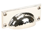 From The Anvil Hammered Art Deco Drawer Pull (84mm C/C), Polished Nickel - 46037