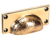 From The Anvil Hammered Art Deco Drawer Pull (84mm C/C), Polished Bronze - 46040
