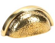 From The Anvil Hammered Regency Concealed Drawer Pull (75mm C/C), Aged Brass - 46041