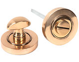 From The Anvil Round Plain Bathroom Thumbturn, Polished Bronze - 46109