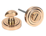 From The Anvil Round Art Deco Bathroom Thumbturn, Polished Bronze - 46110