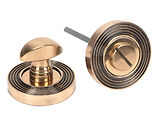 From The Anvil Round Beehive Bathroom Thumbturn, Polished Bronze - 46111