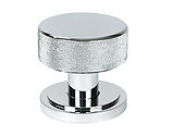 From The Anvil Brompton Art Deco Rose Mortice/Rim Knob Set, Polished Chrome - 46779 (sold in pairs)