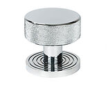 From The Anvil Brompton Beehive Rose Mortice/Rim Knob Set, Polished Chrome - 46780 (sold in pairs)