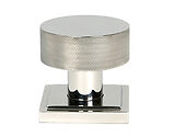From The Anvil Brompton Square Rose Mortice/Rim Knob Set, Polished Marine Stainless Steel - 46809 (sold in pairs)
