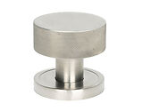 From The Anvil Brompton Plain Rose Mortice/Rim Knob Set, Satin Marine Stainless Steel - 46810 (sold in pairs)