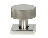 From The Anvil Brompton Square Rose Mortice/Rim Knob Set, Satin Marine Stainless Steel - 46813 (sold in pairs)