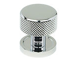 From The Anvil Brompton Cabinet Knob On Rose (25mm, 32mm Or 38mm), Polished Chrome - 46818