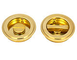 From The Anvil Art Deco Round Pull Privacy Set (60mm OR 75mm Diameter), Polished Brass - 47169